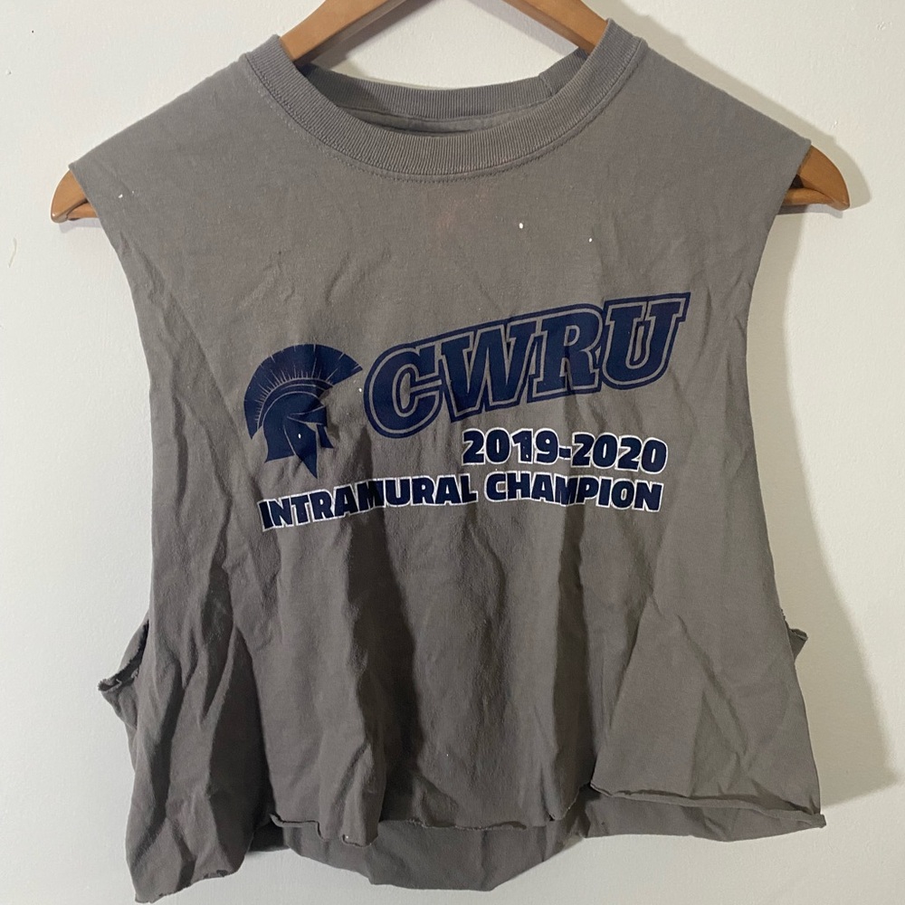 CWRU Gray Sleeveless Women's Crop Top